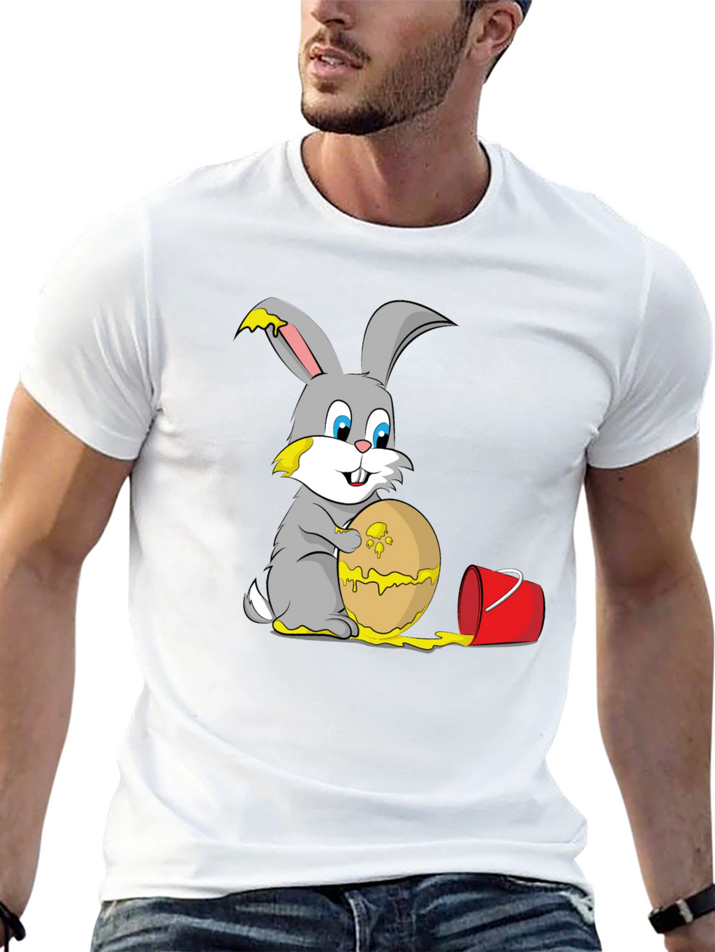 Funny Easter Bunny Egg Painting T-Shirt