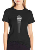 Black Microphone Graphic Tee - Music Lover Shirt
