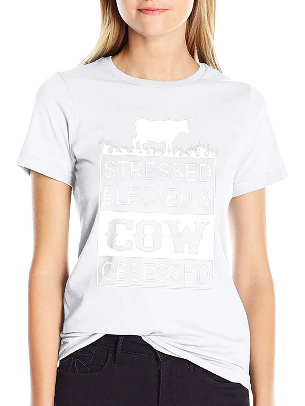 Stressed Blessed & Cow Obsessed T-Shirt