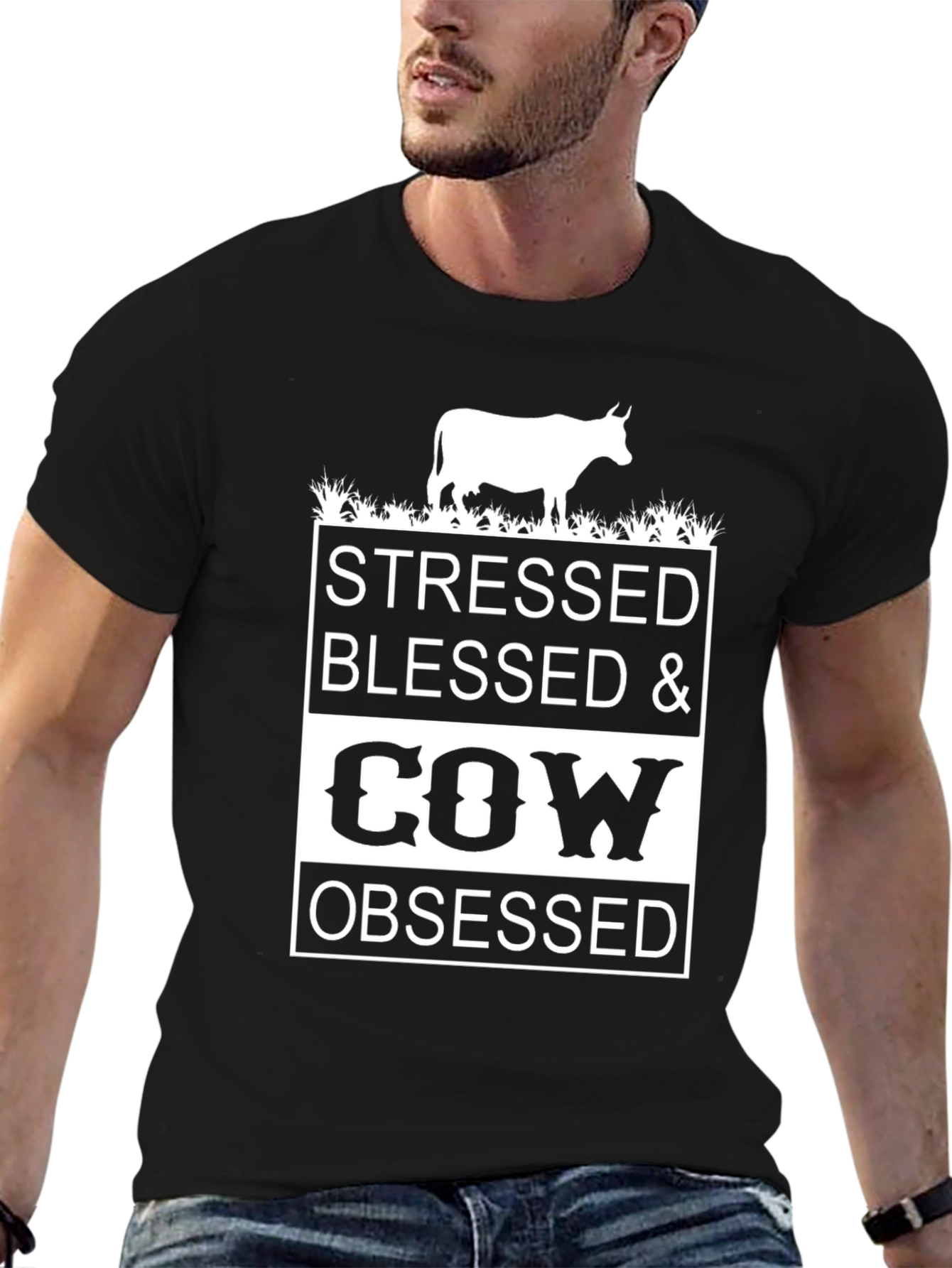 Stressed Blessed & Cow Obsessed T-Shirt