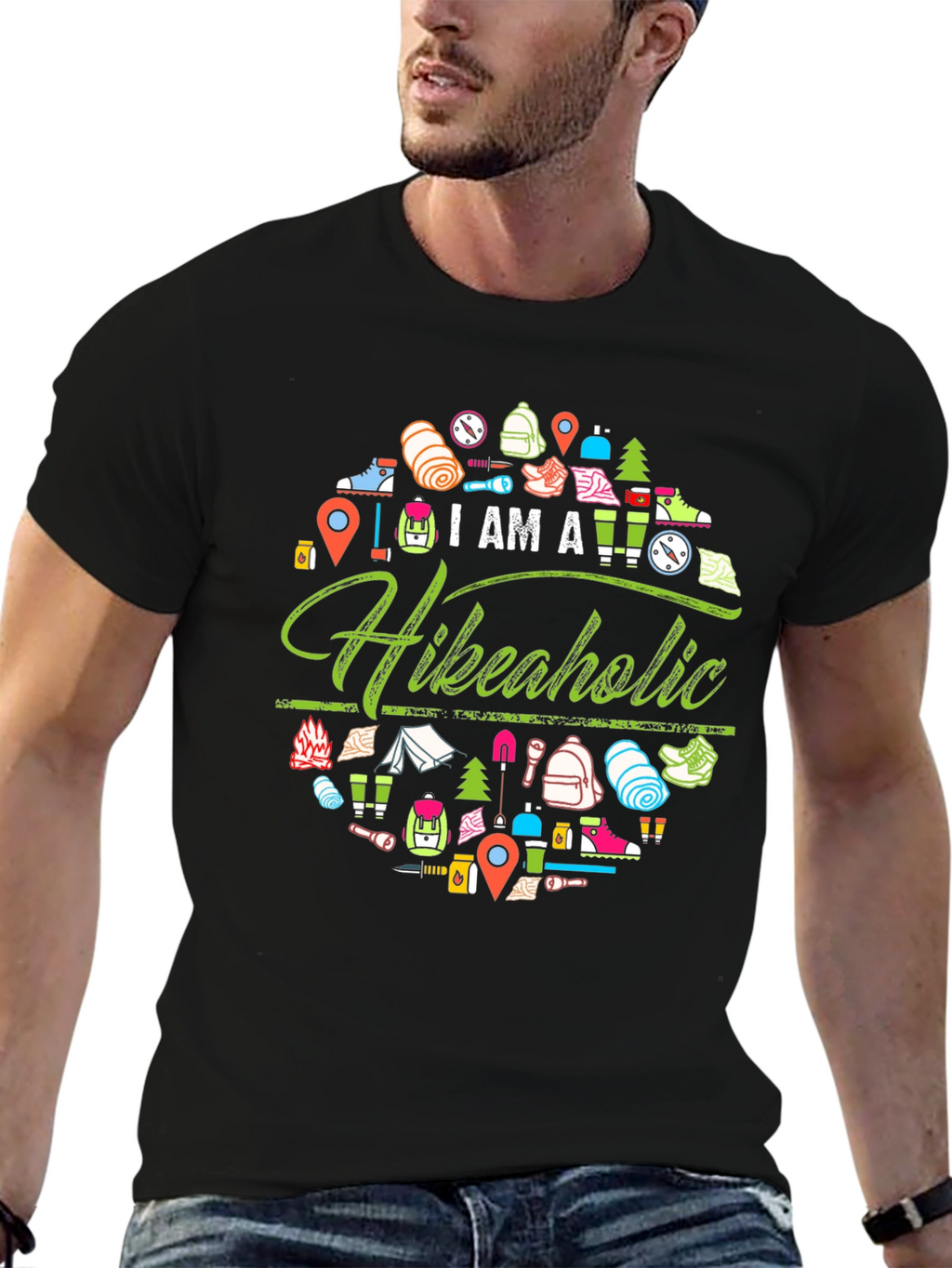 Hikeaholic Graphic Tee - Outdoor Adventure Shirt