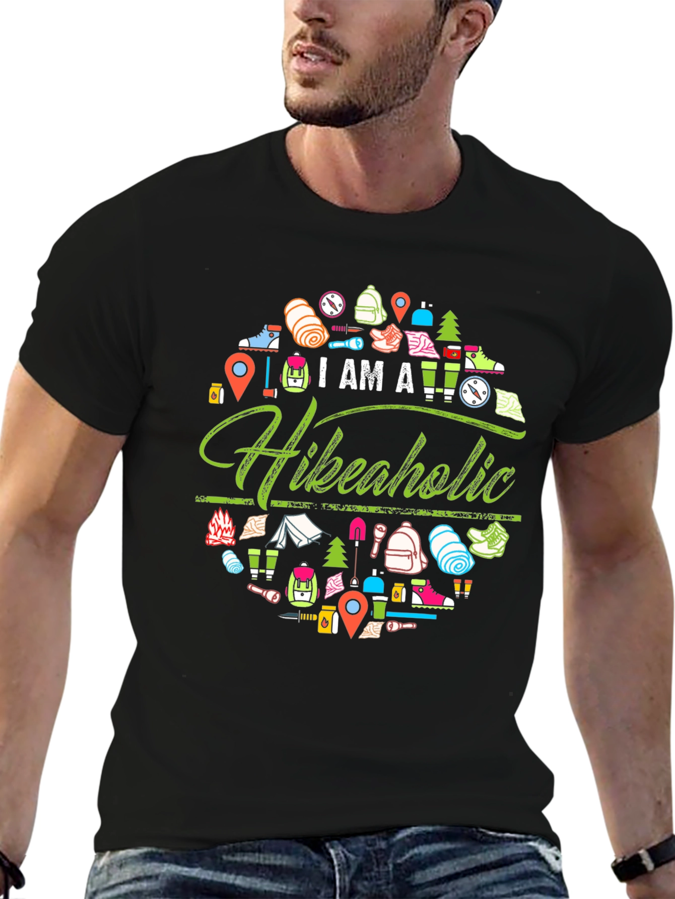 Hikeaholic Graphic Tee - Outdoor Adventure Shirt