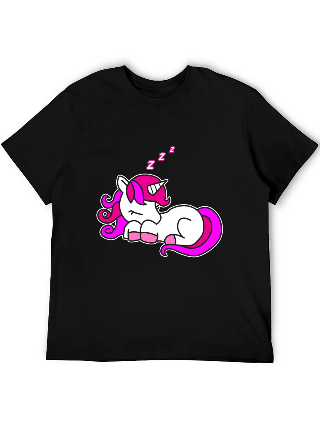 Sleeping Unicorn Graphic T-Shirt - Black