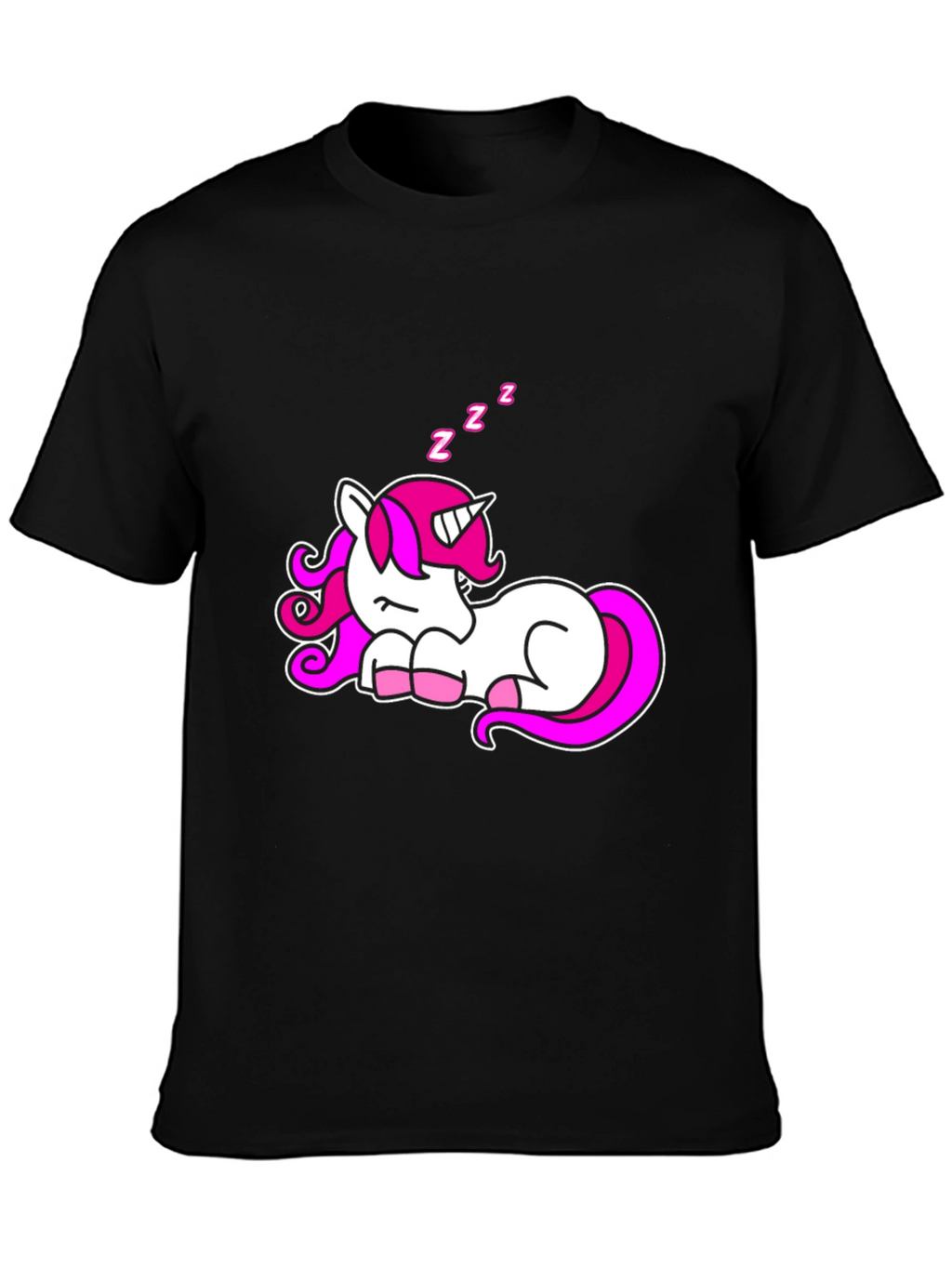 Sleeping Unicorn Graphic T-Shirt - Black
