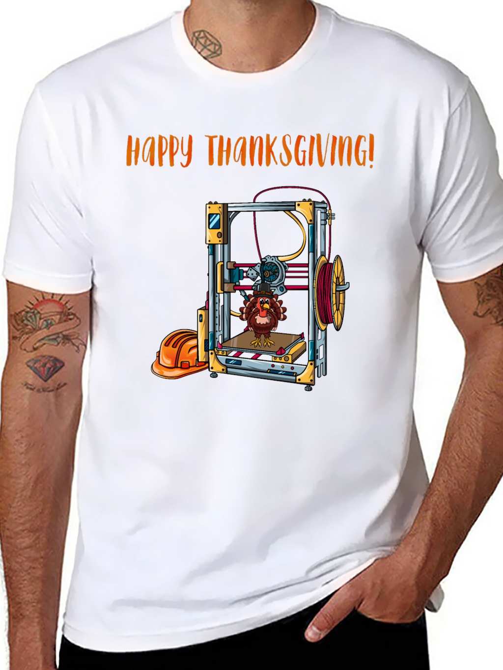 Thanksgiving 3D Printing Turkey T-Shirt