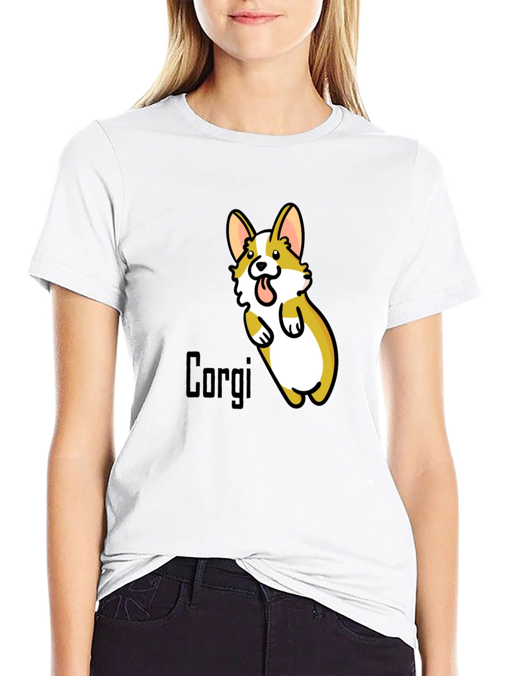 Corgi Graphic Black T-Shirt