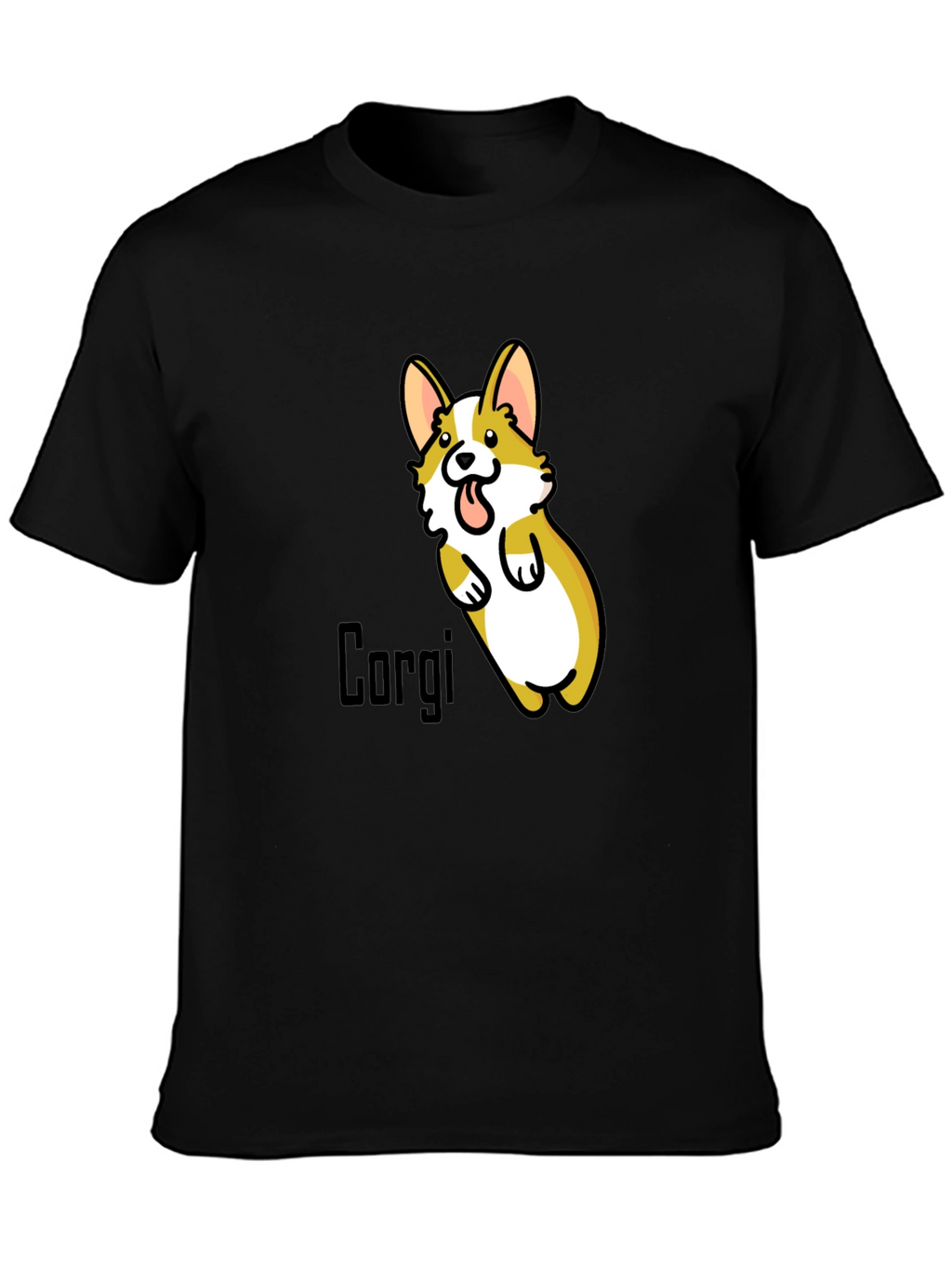 Corgi Graphic Black T-Shirt