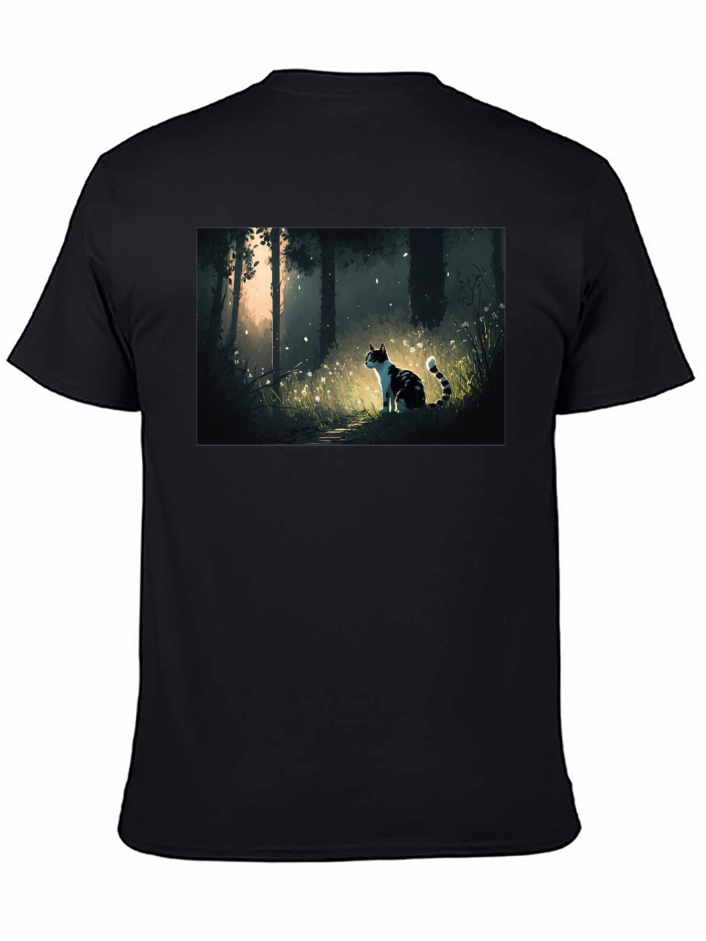 Cat Forest T-Shirt - Black