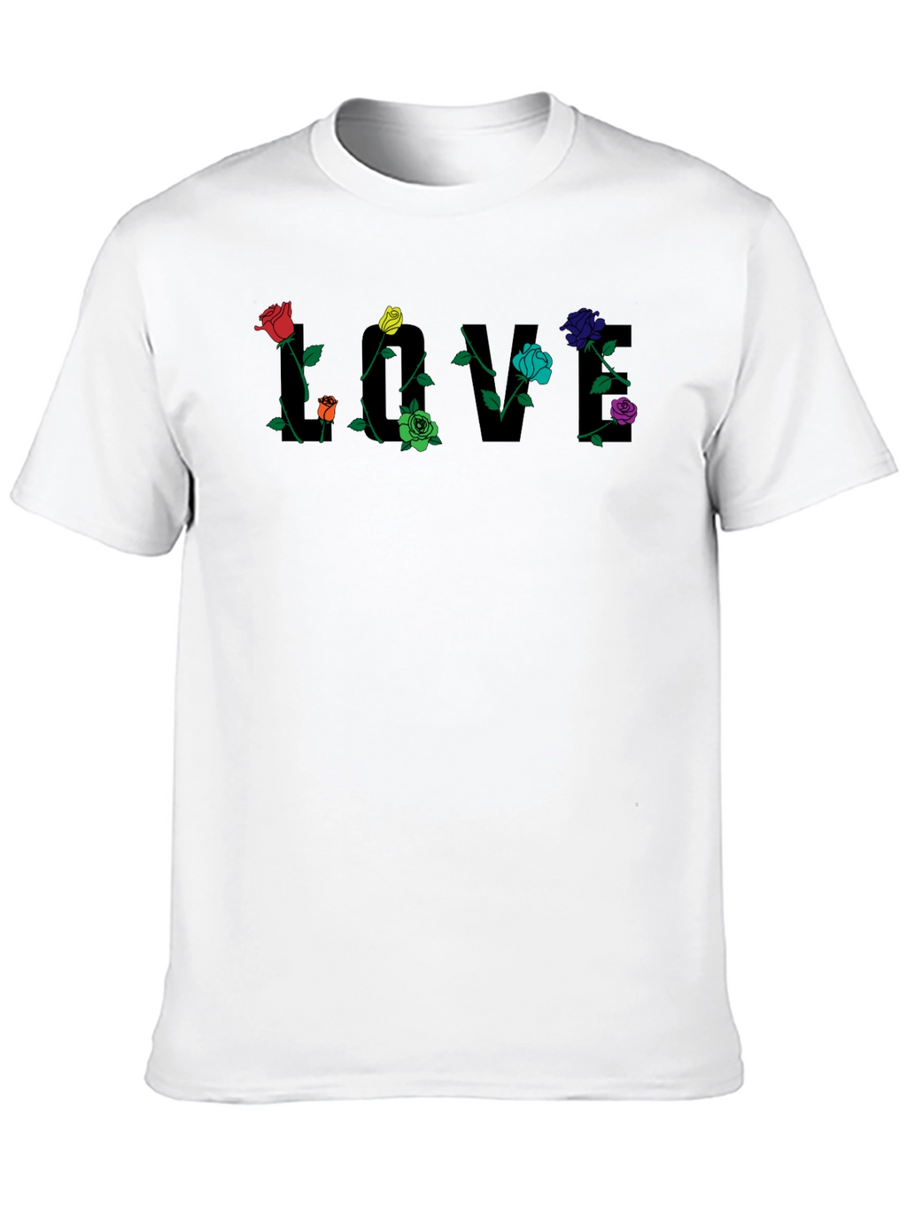 Floral Love T-Shirt - Unique Rose Design
