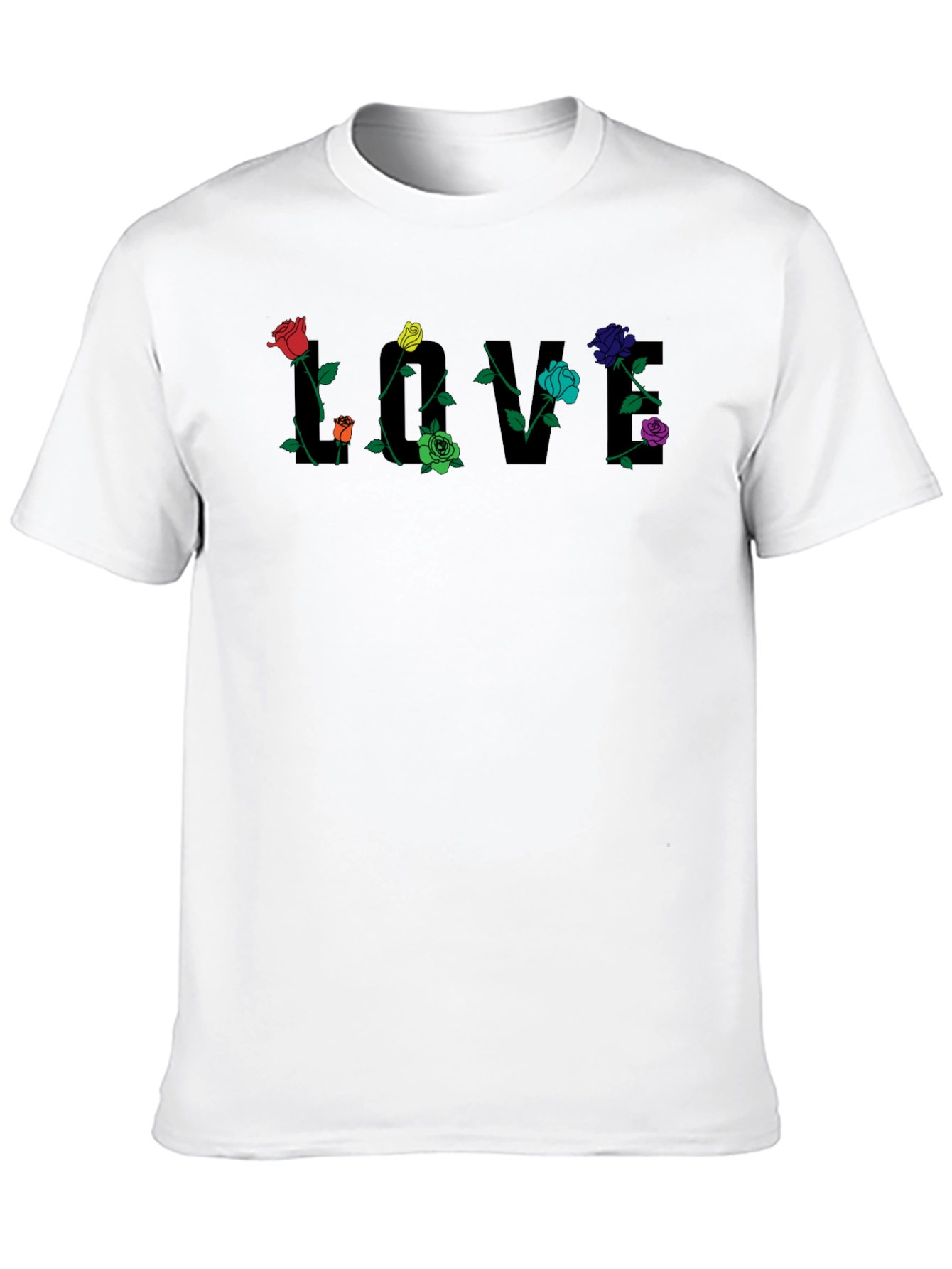 Floral Love T-Shirt - Unique Rose Design