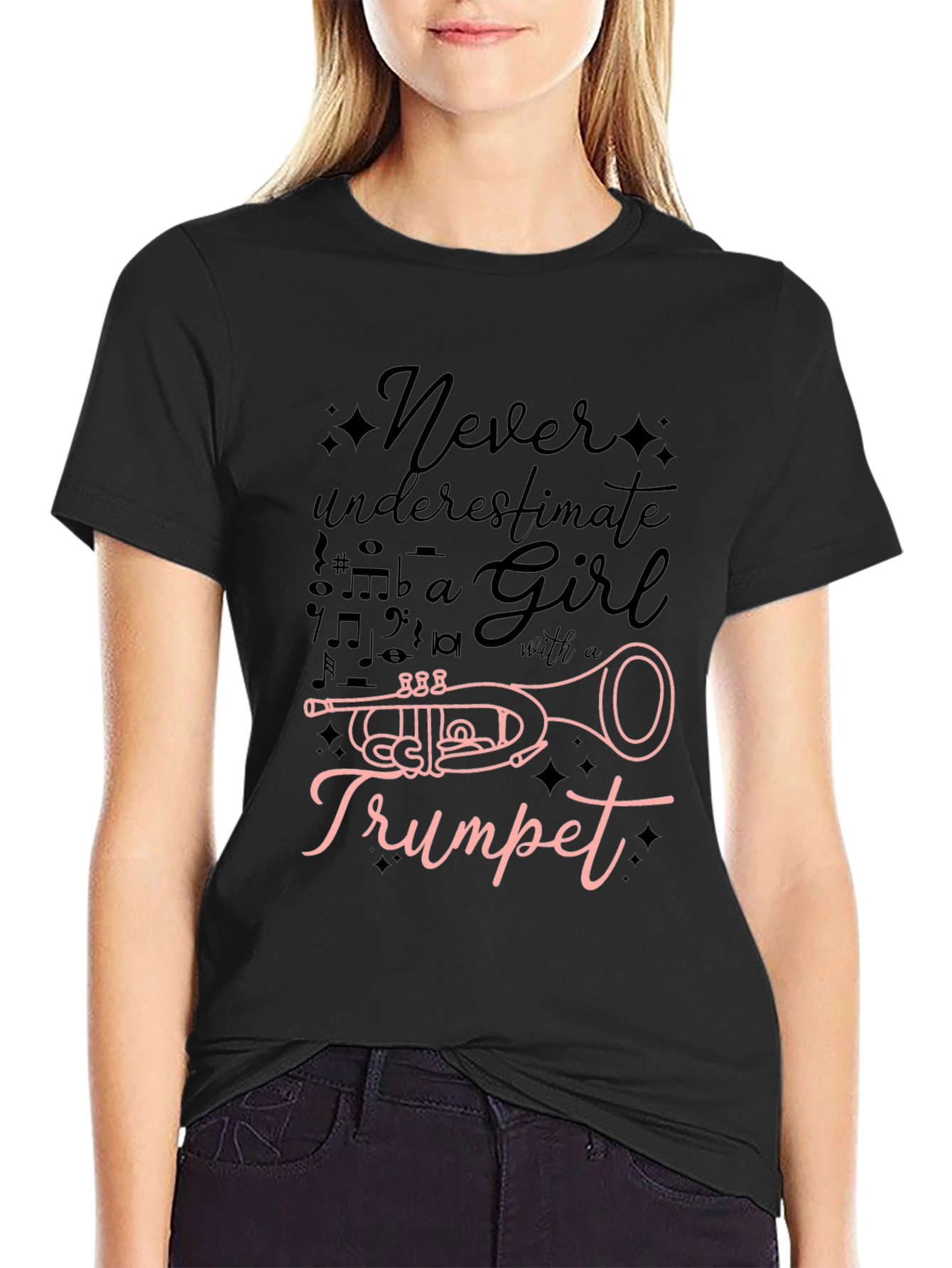 Never Underestimate a Girl with a Trumpet T-Shirt