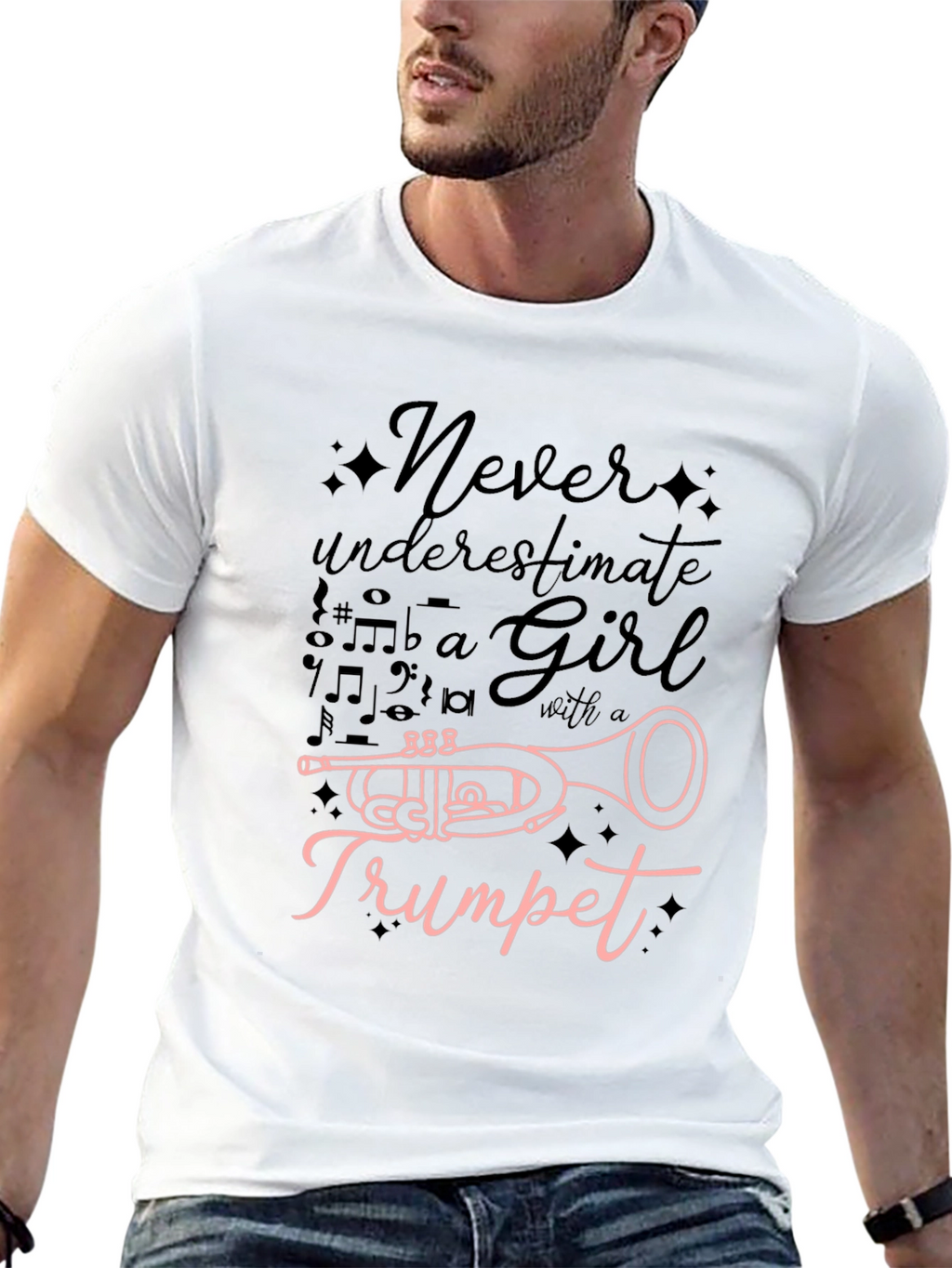 Never Underestimate a Girl with a Trumpet T-Shirt