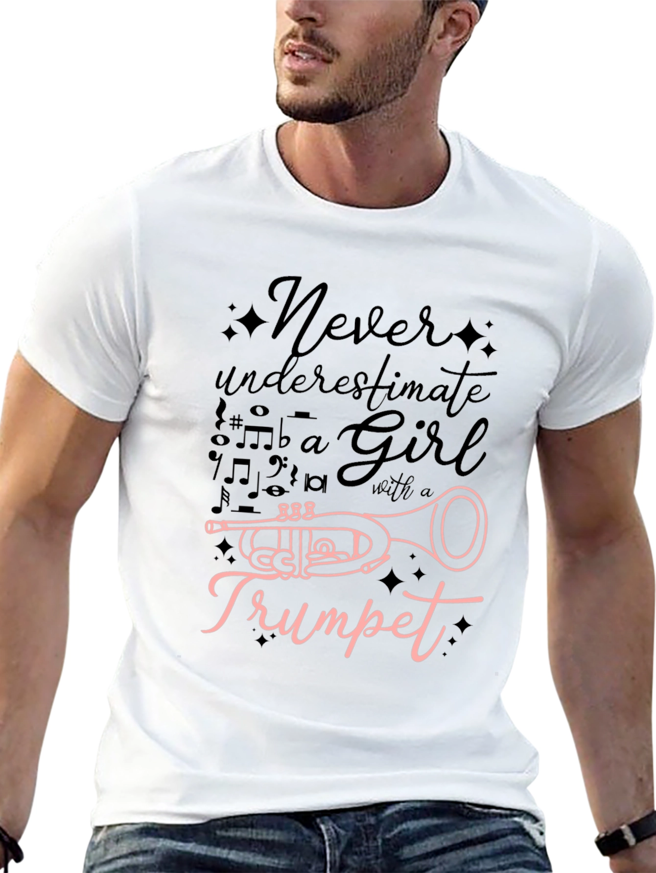 Never Underestimate a Girl with a Trumpet T-Shirt