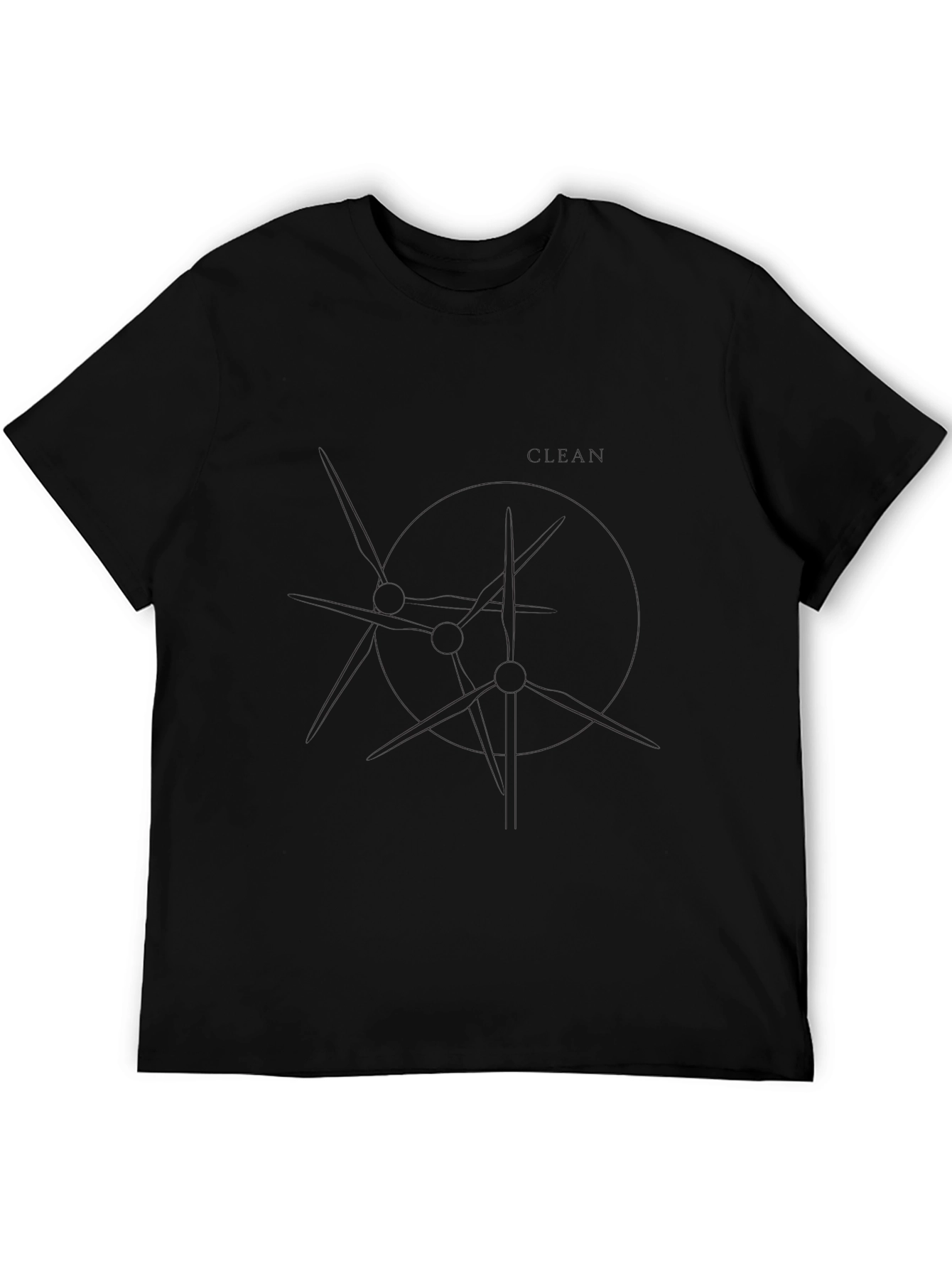 Mens Solid Black Short Sleeve Crew Neck T-Shirt