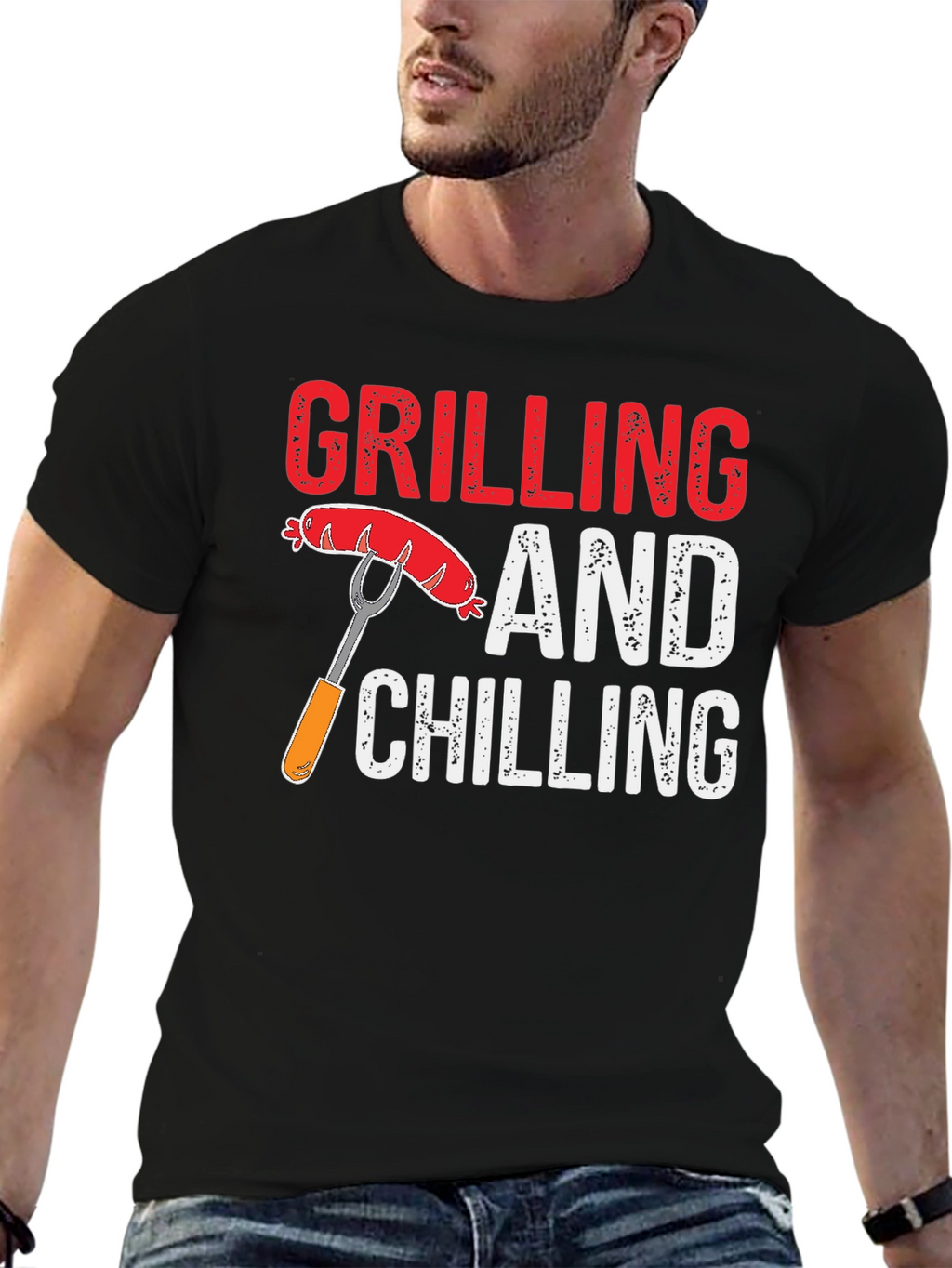 Grilling and Chilling T-Shirt - Black