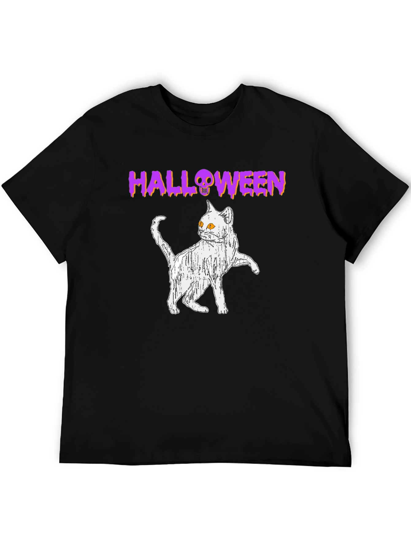 Halloween Cat Graphic T-Shirt