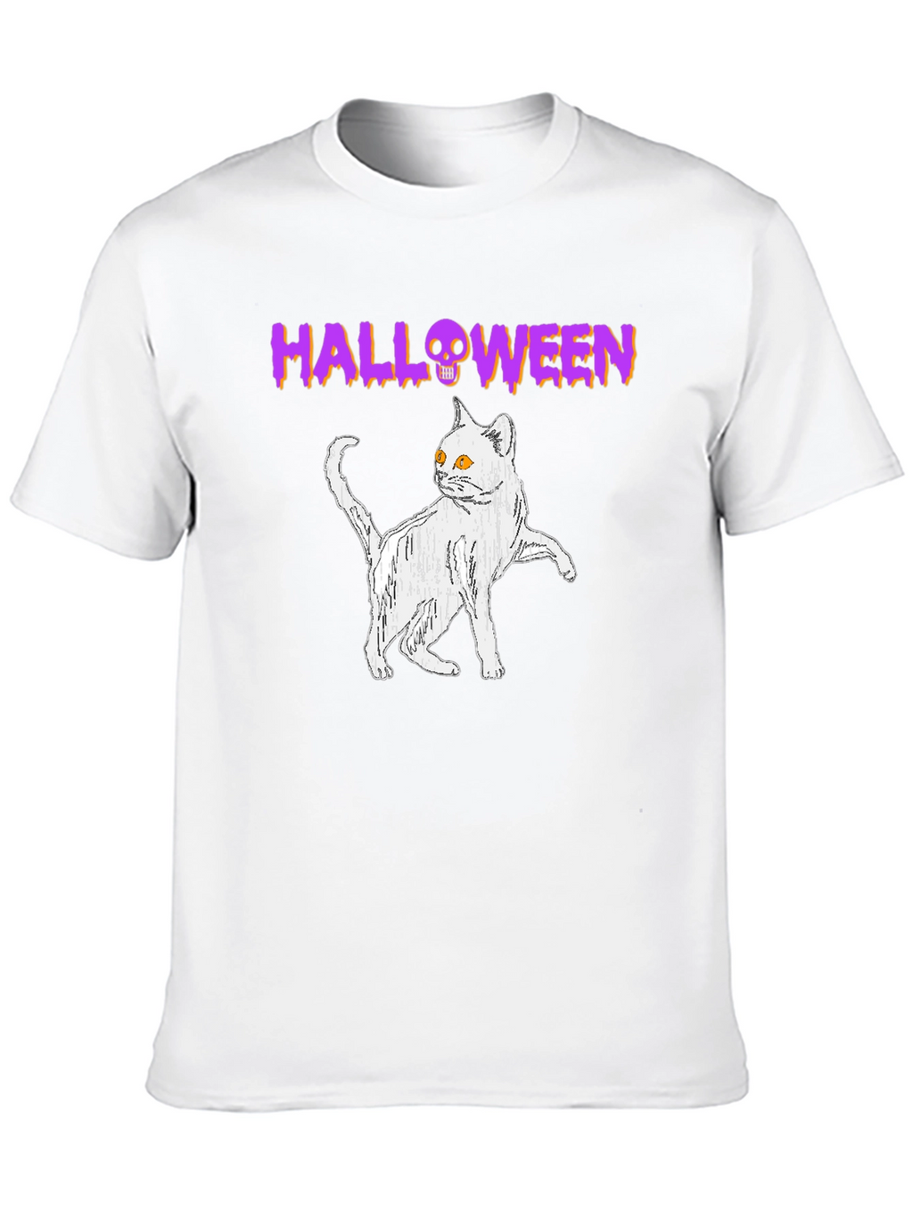 Halloween Cat Graphic T-Shirt