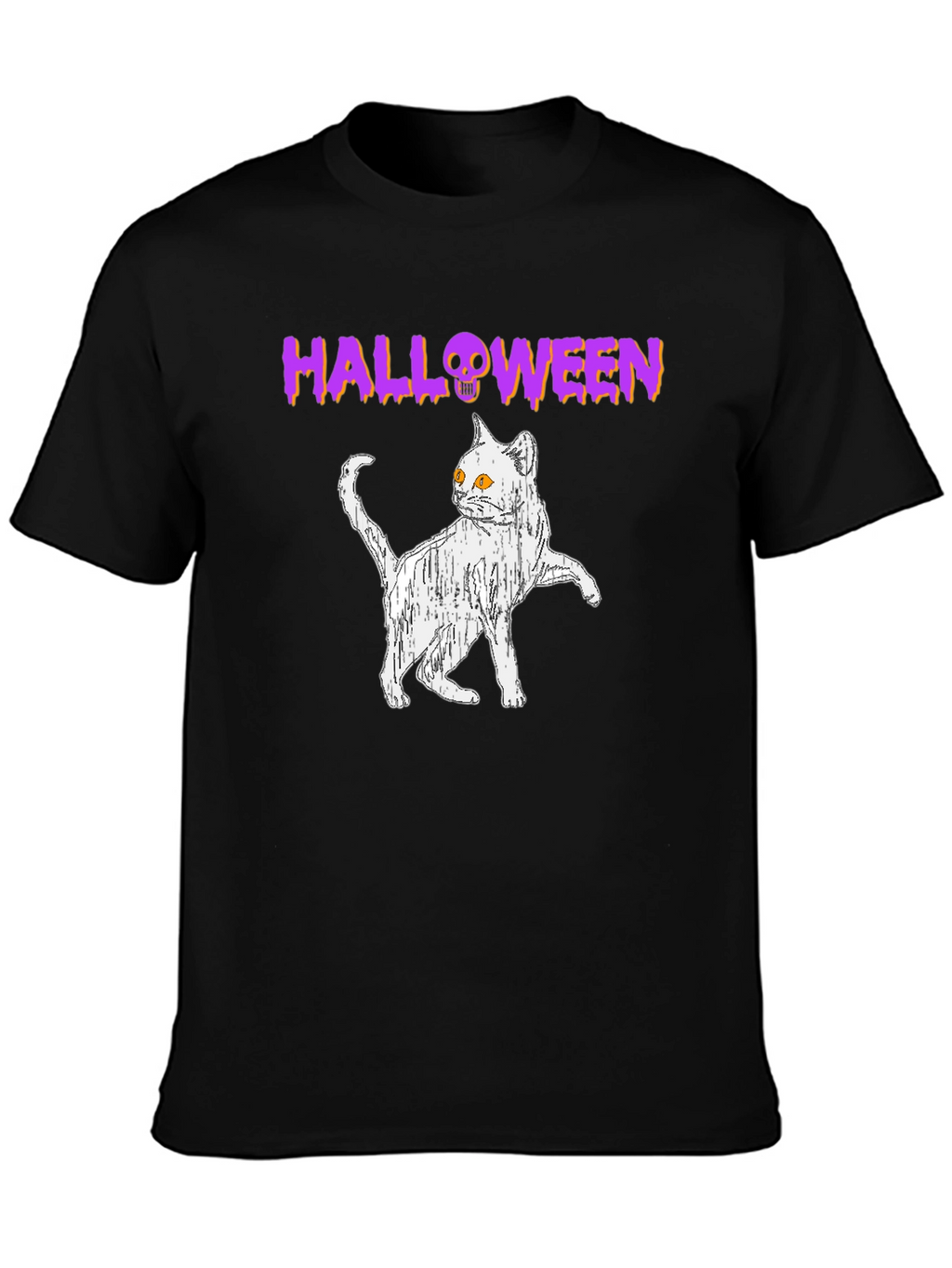 Halloween Cat Graphic T-Shirt