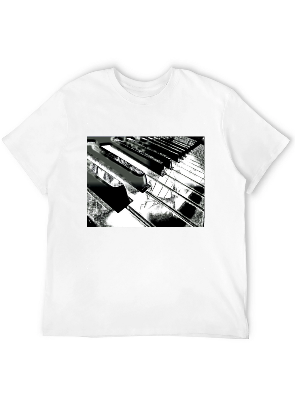 Piano Keys Graphic Tee - Musical Style