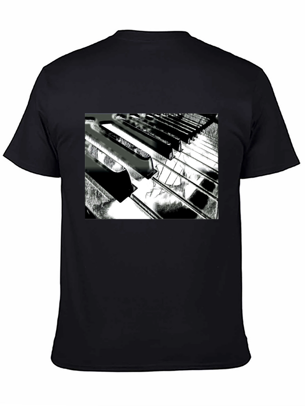 Piano Keys Graphic Tee - Musical Style