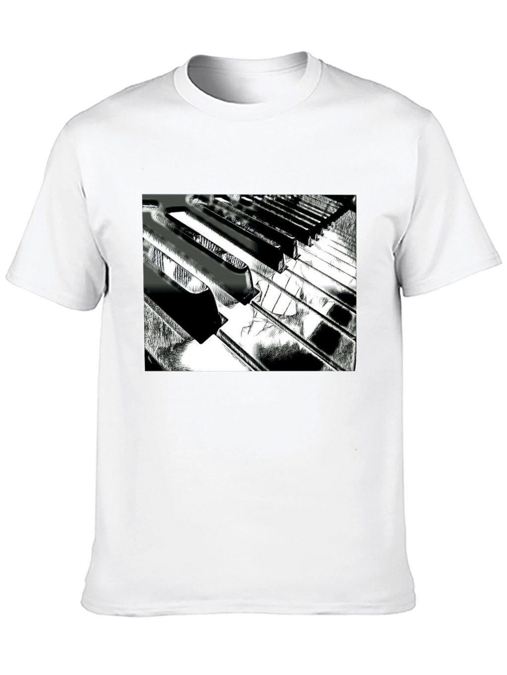 Piano Keys Graphic Tee - Musical Style