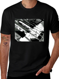Piano Keys Graphic Tee - Musical Style