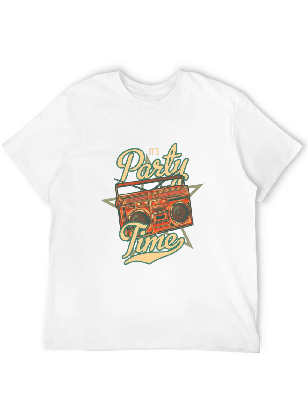 Retro Party Time Graphic T-Shirt - Black