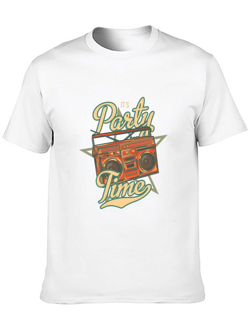 Retro Party Time Graphic T-Shirt - Black