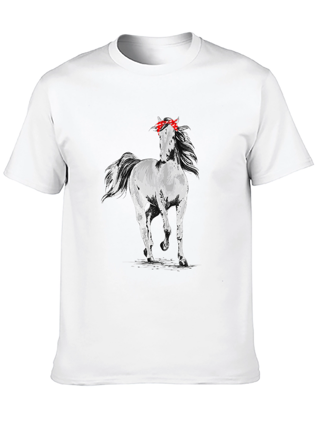 Horse Bandana Mens Black T-Shirt