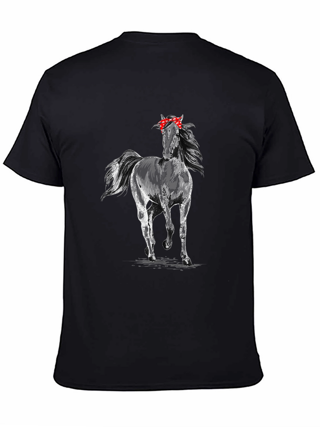 Horse Bandana Mens Black T-Shirt
