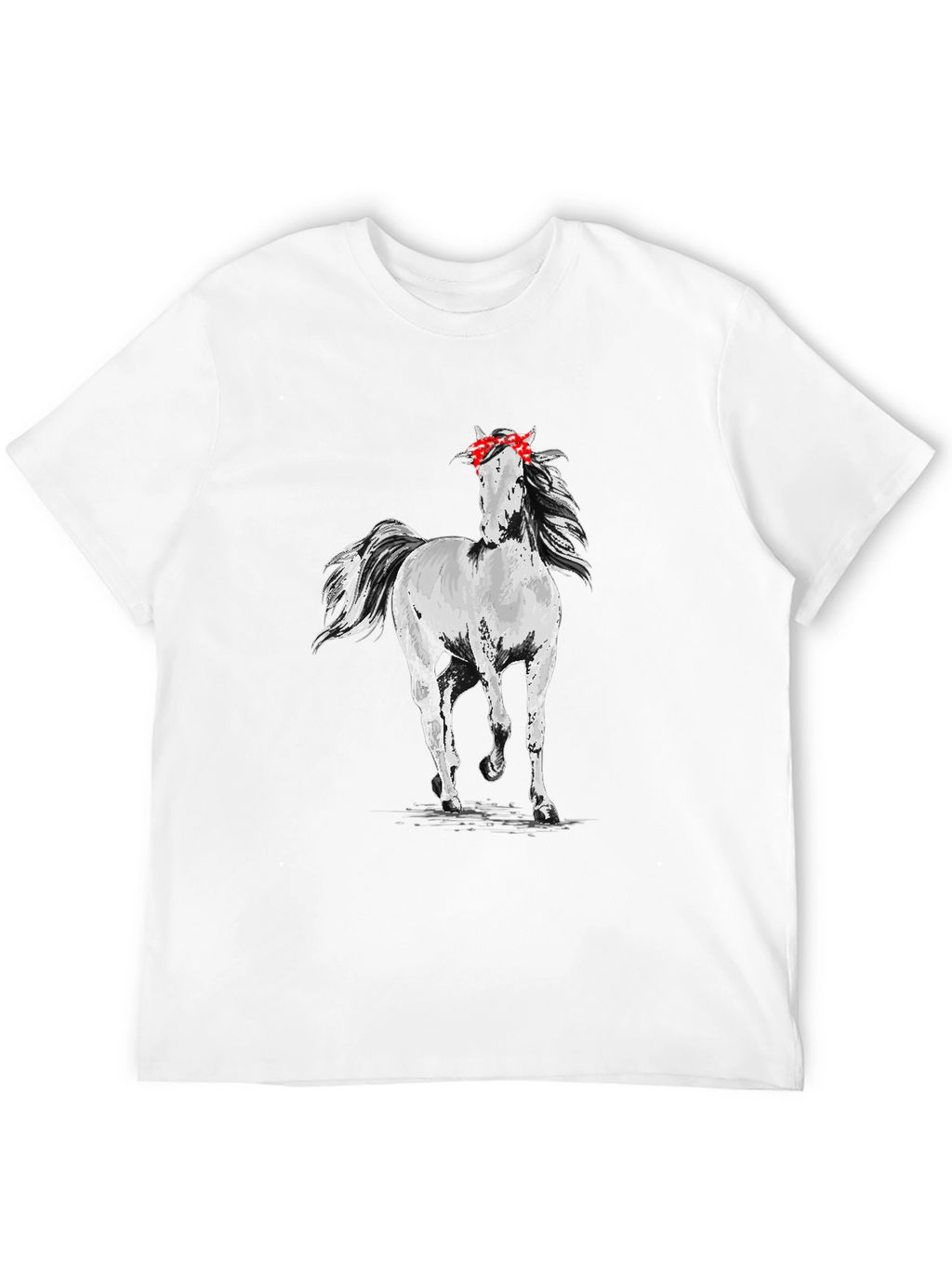 Horse Bandana Mens Black T-Shirt