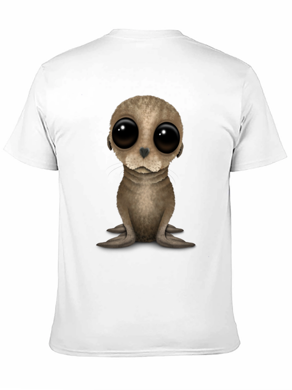 Cute Seal Pup Big Eyes Black T-Shirt