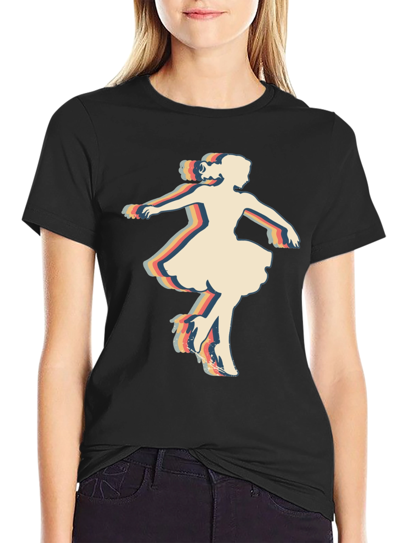 Retro Dancer Graphic Tee - Vintage Style T-Shirt