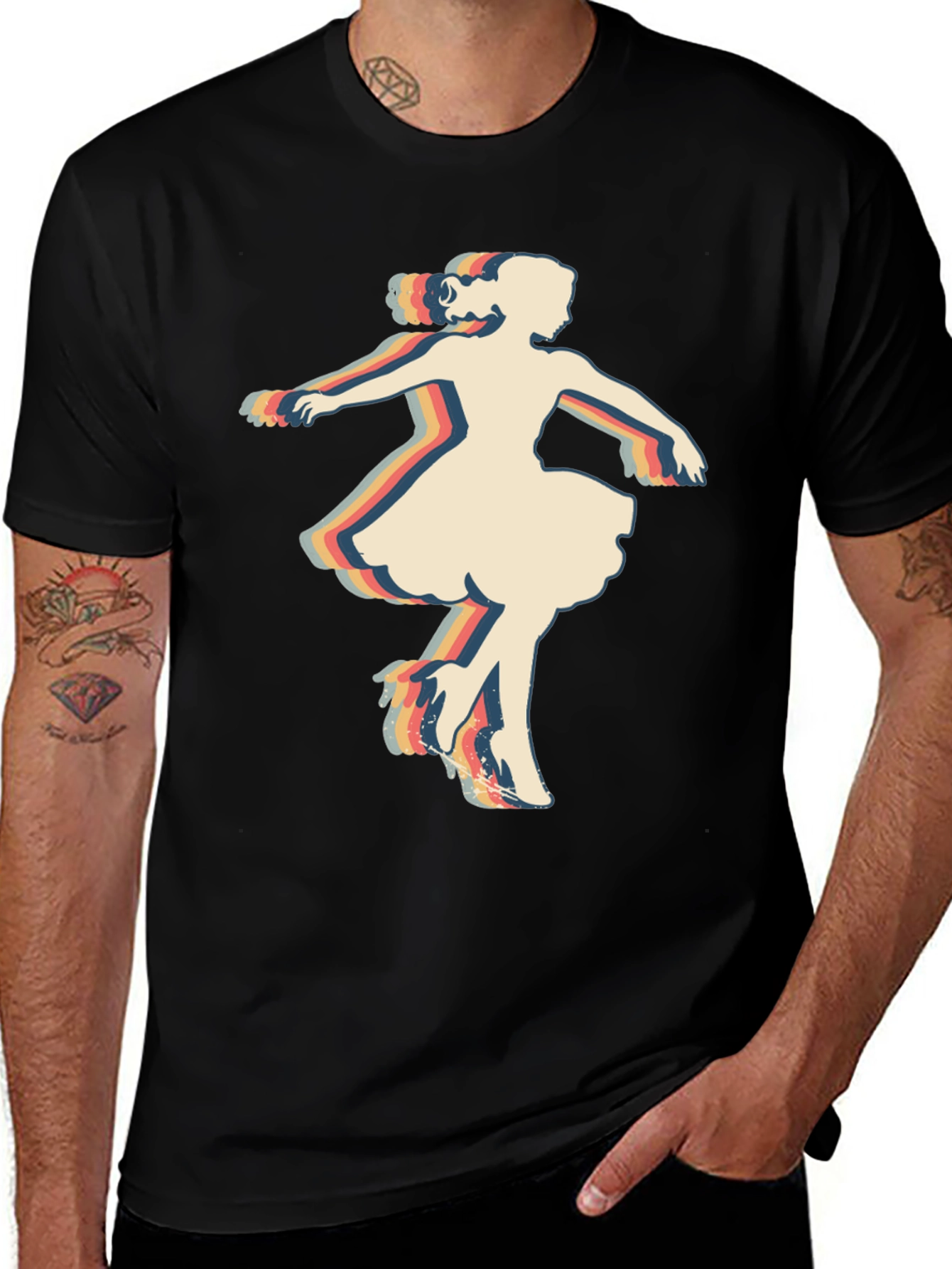 Retro Dancer Graphic Tee - Vintage Style T-Shirt