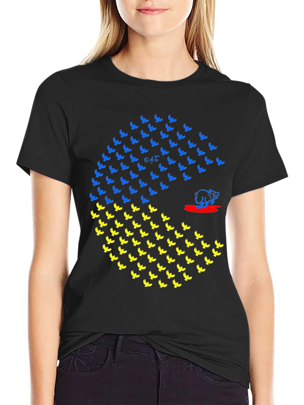 Ukraine Flag Bird Graphic T-Shirt