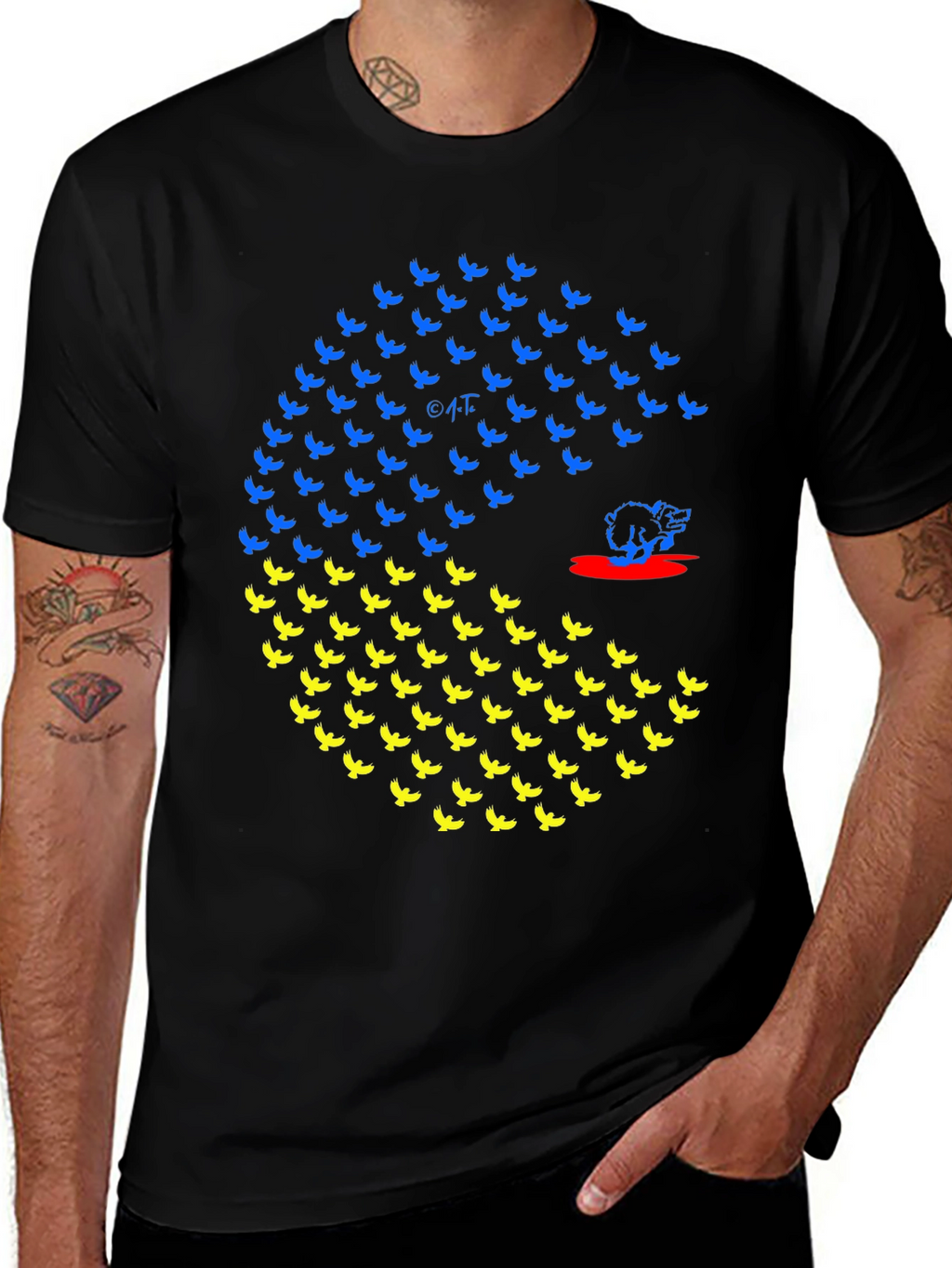 Ukraine Flag Bird Graphic T-Shirt
