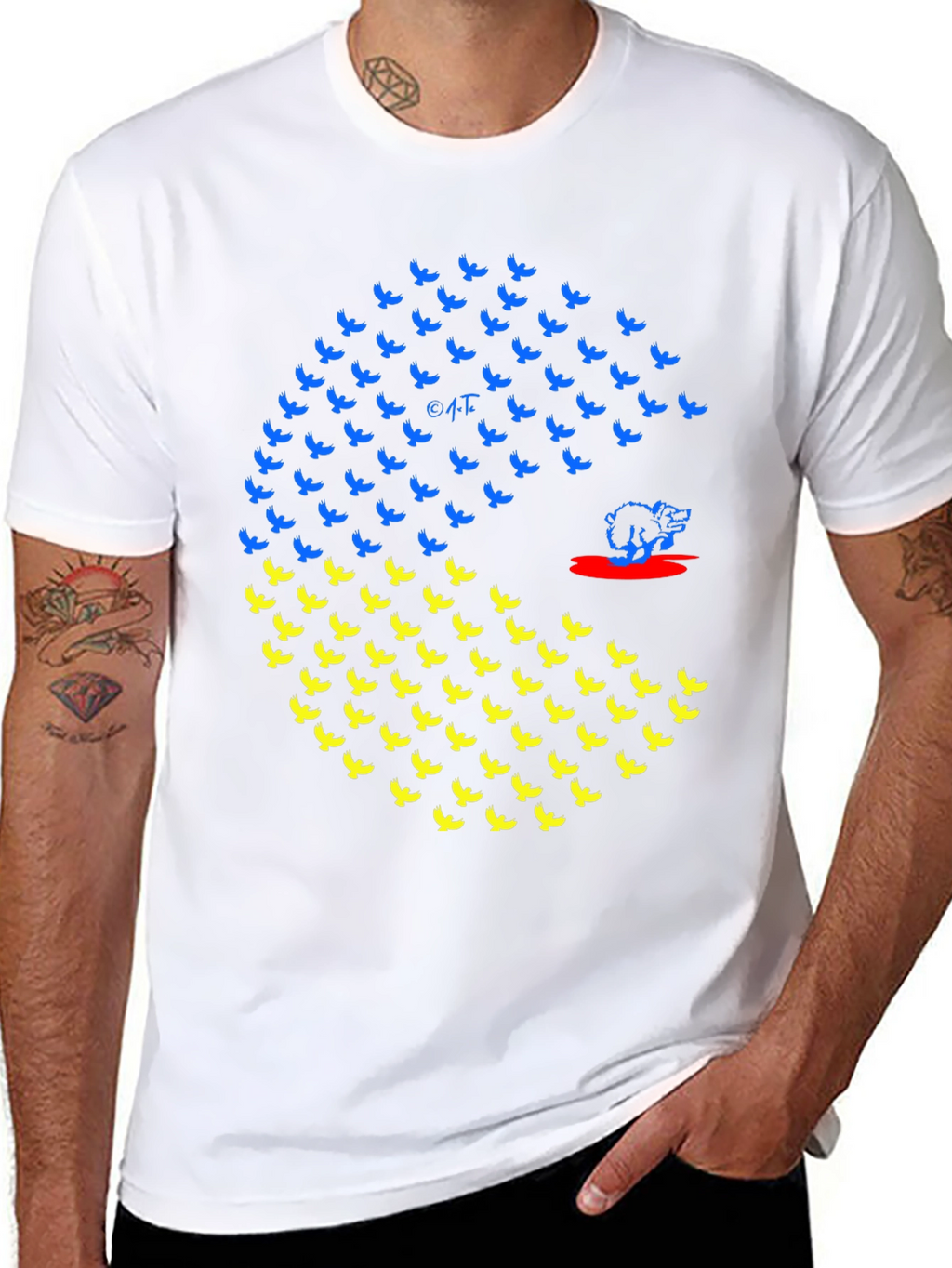 Ukraine Flag Bird Graphic T-Shirt
