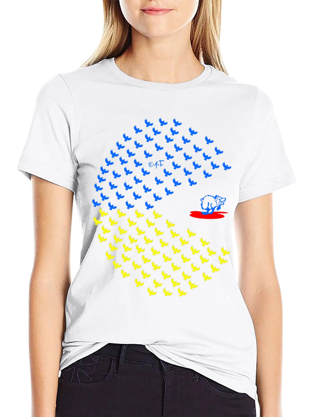 Ukraine Flag Bird Graphic T-Shirt