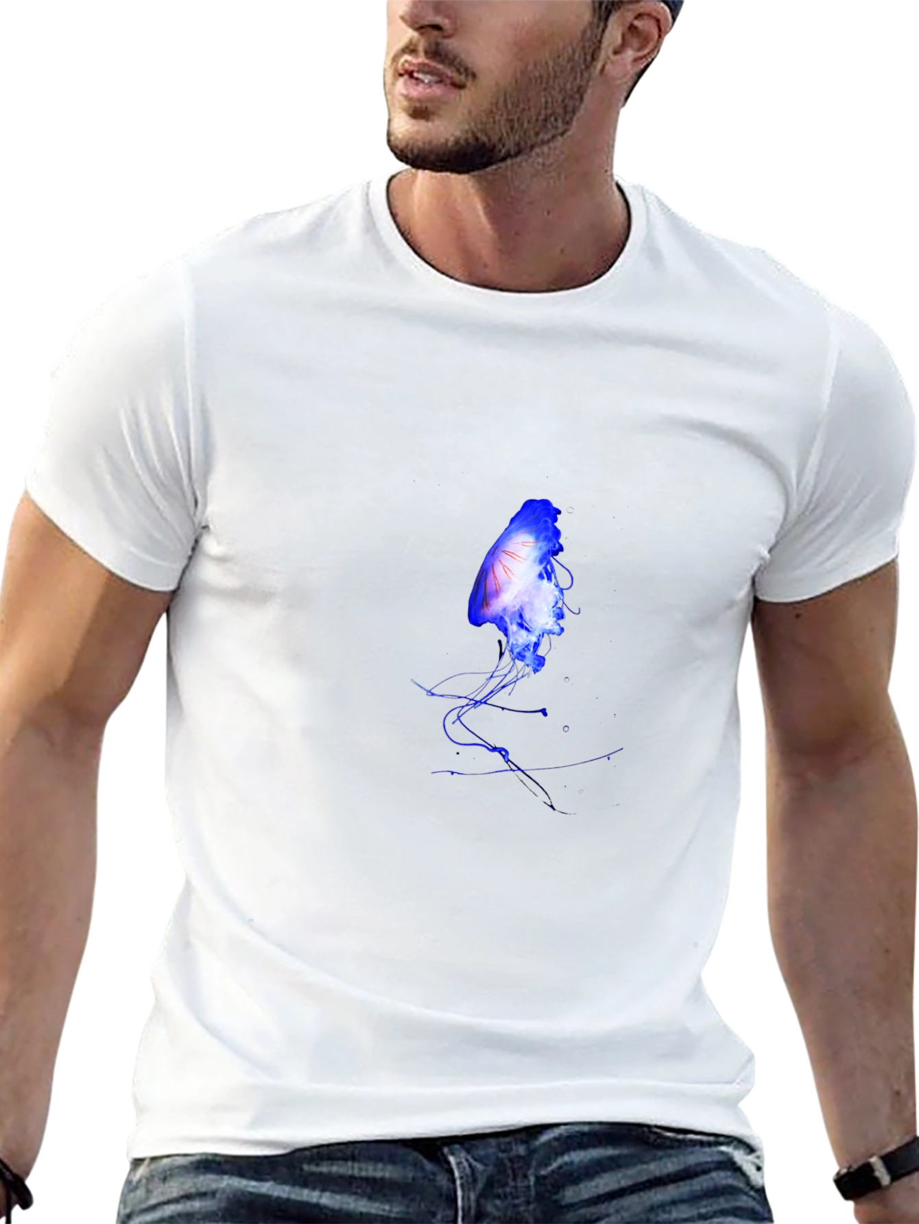Jellyfish Print Black T-Shirt - Unique Graphic Tee