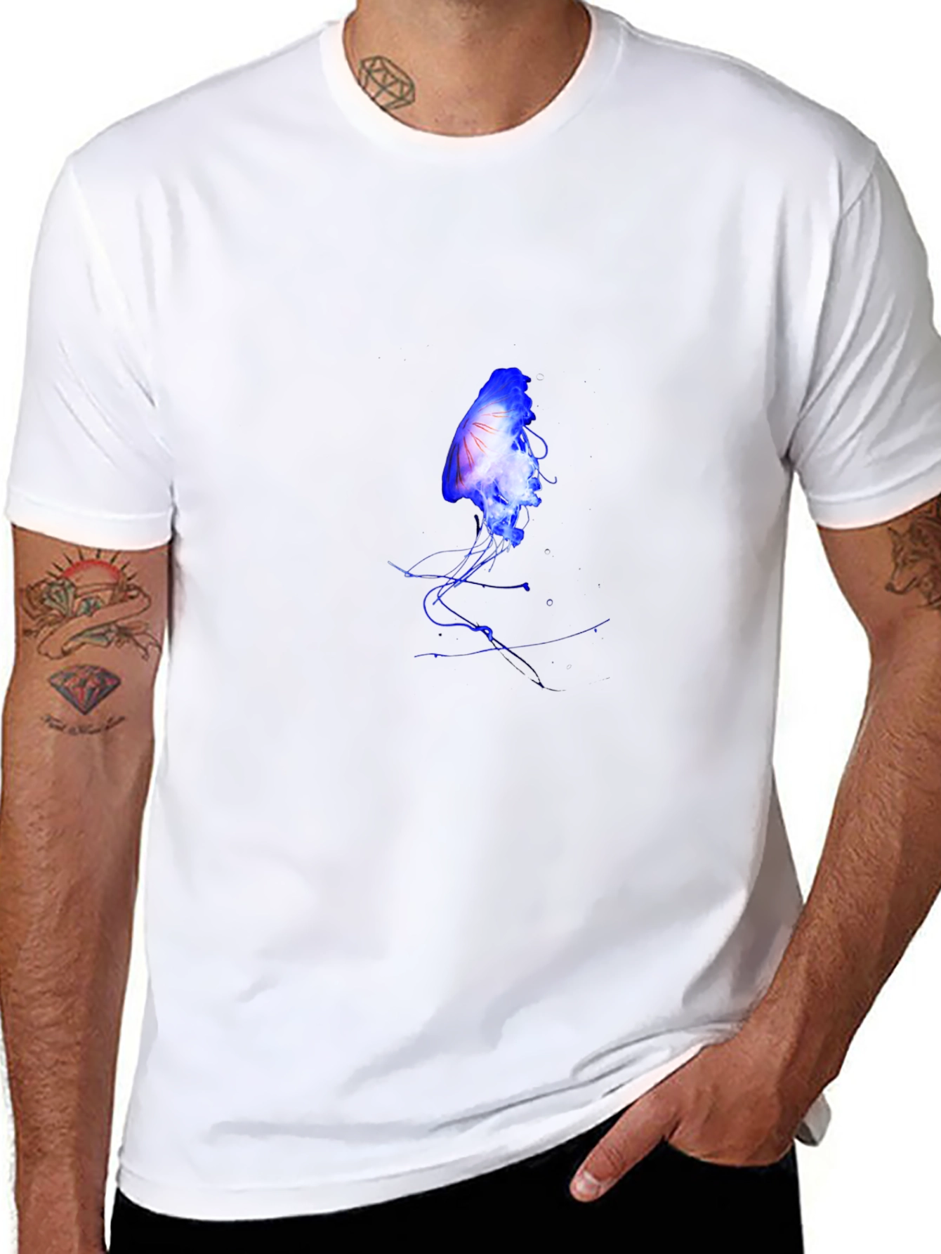 Jellyfish Print Black T-Shirt - Unique Graphic Tee