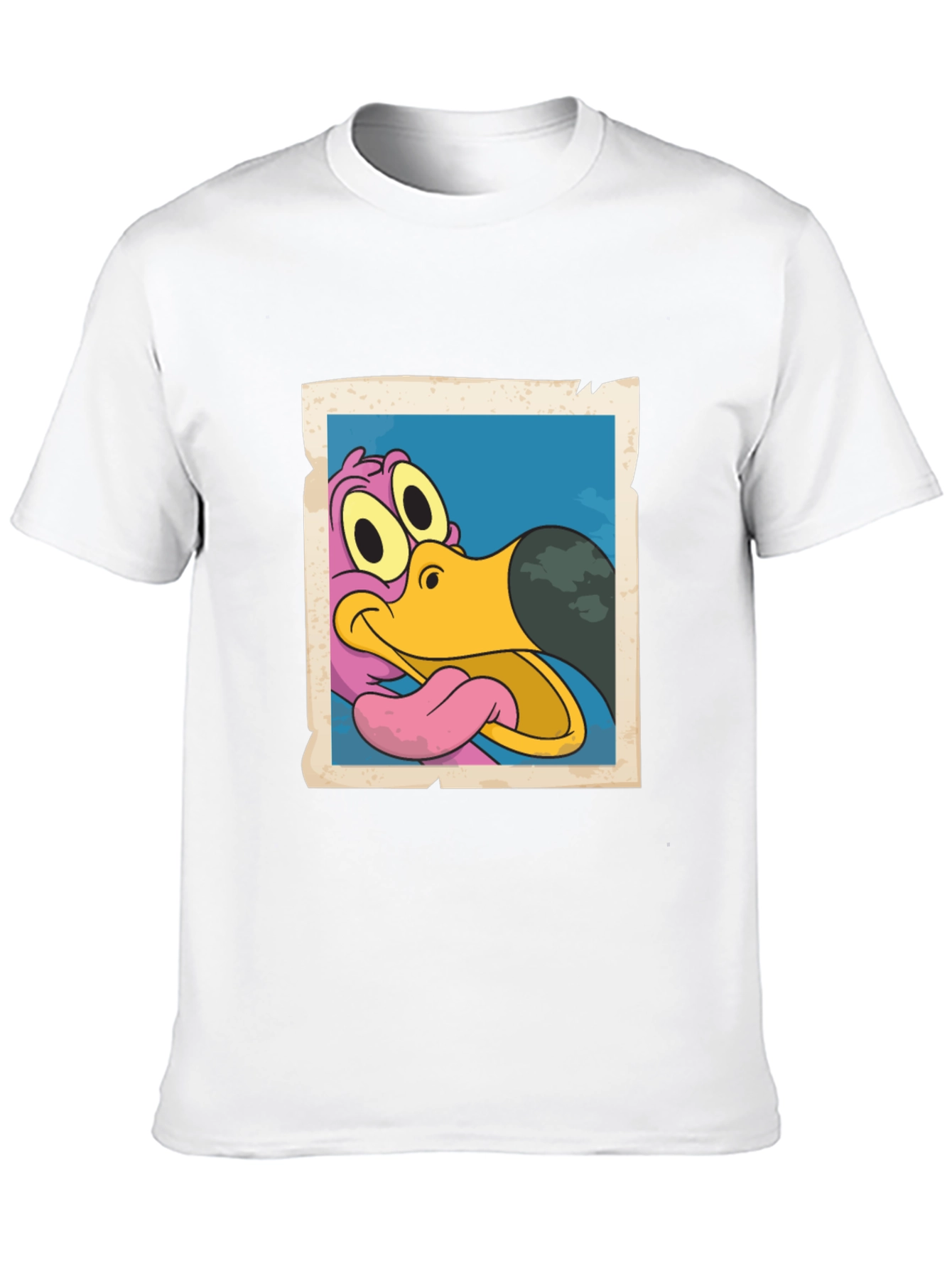 Cartoon Dodo Bird Graphic Black T-Shirt