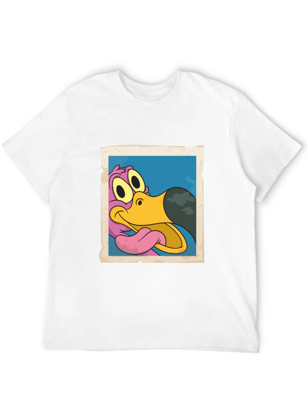 Cartoon Dodo Bird Graphic Black T-Shirt