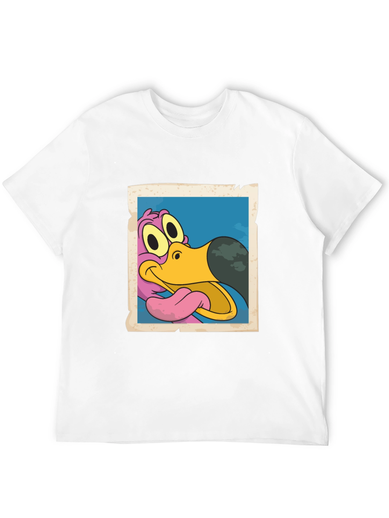 Cartoon Dodo Bird Graphic Black T-Shirt