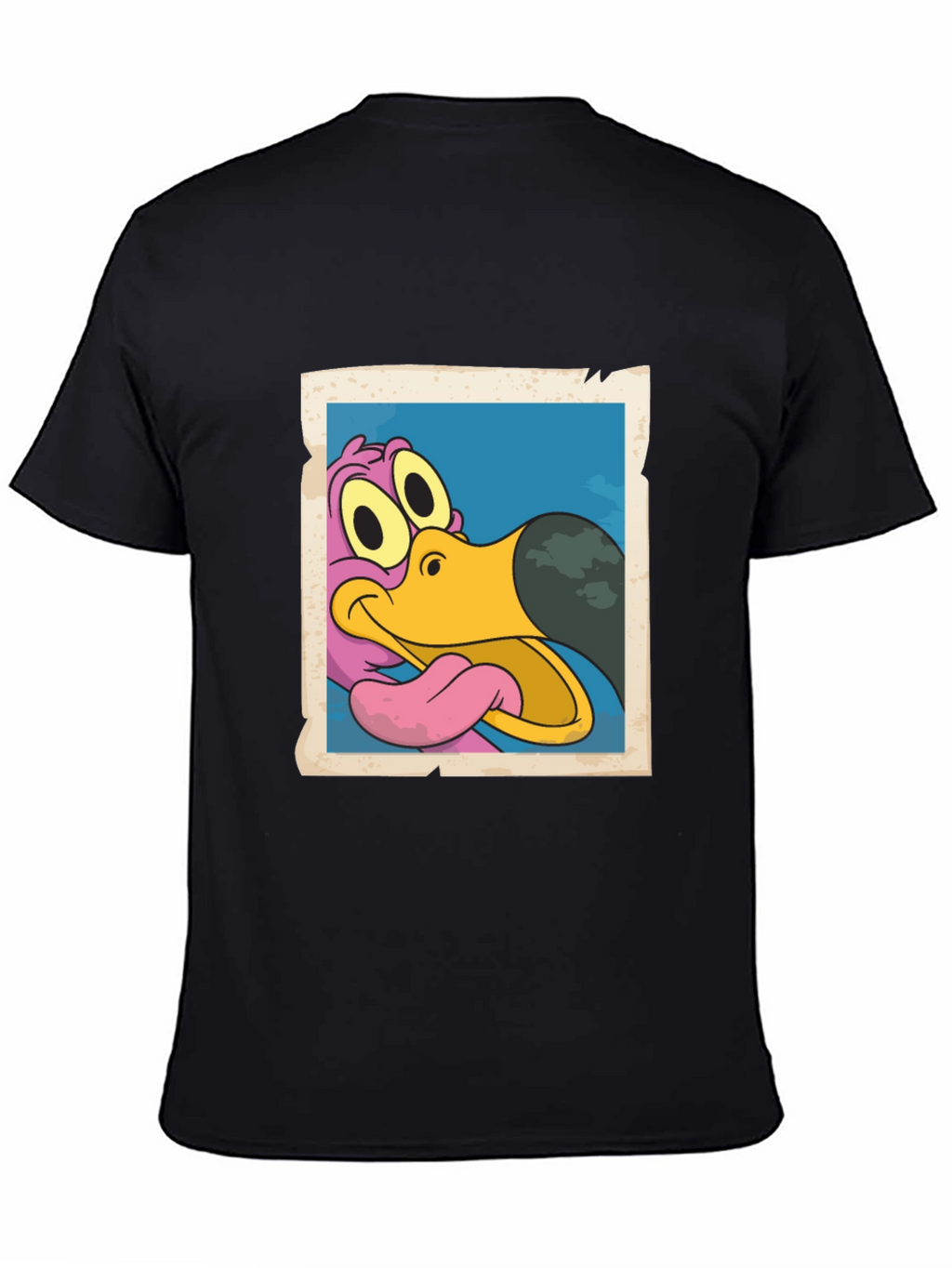 Cartoon Dodo Bird Graphic Black T-Shirt