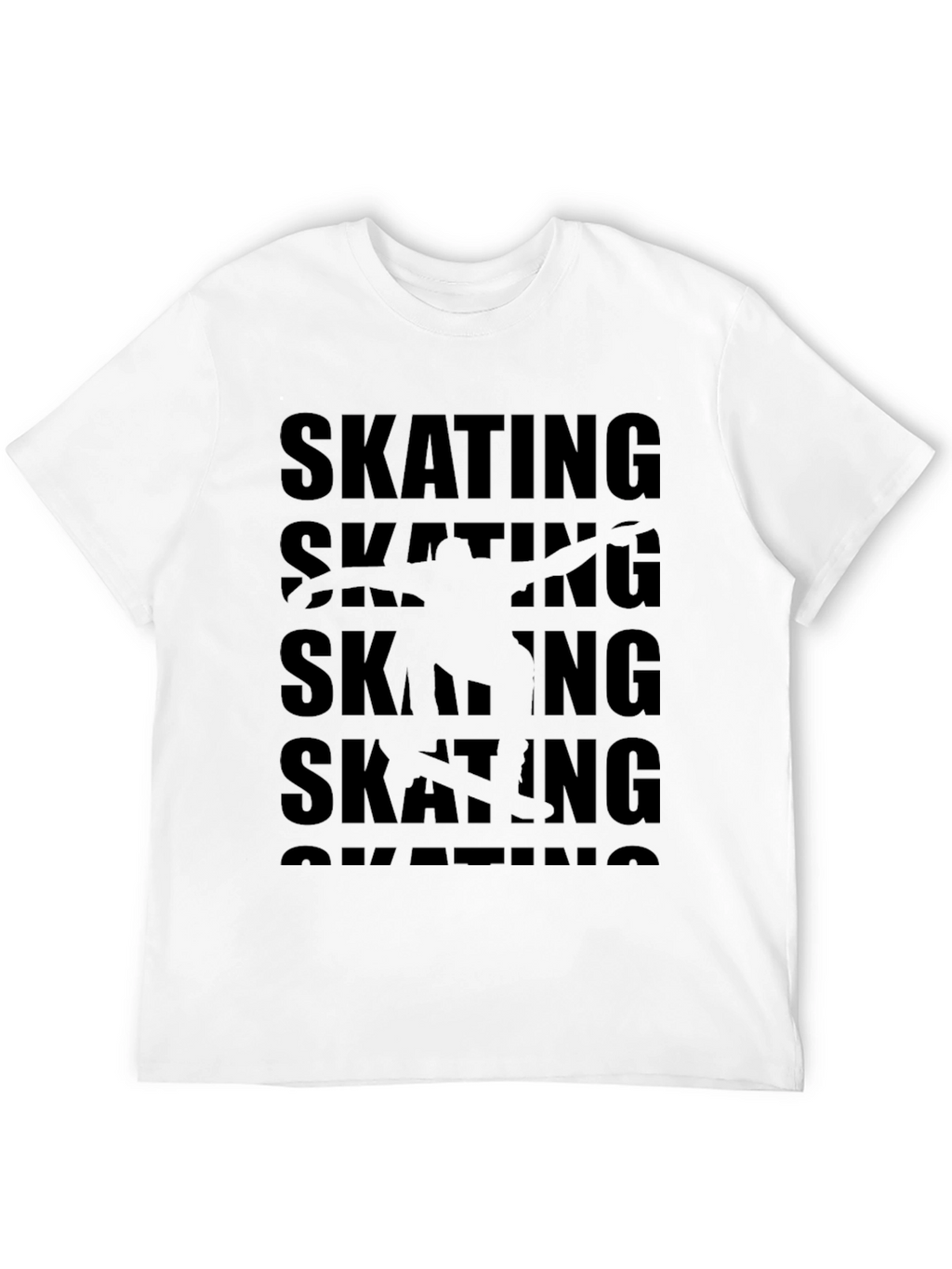 Skating Graphic Tee Black Short Sleeve T-Shirt