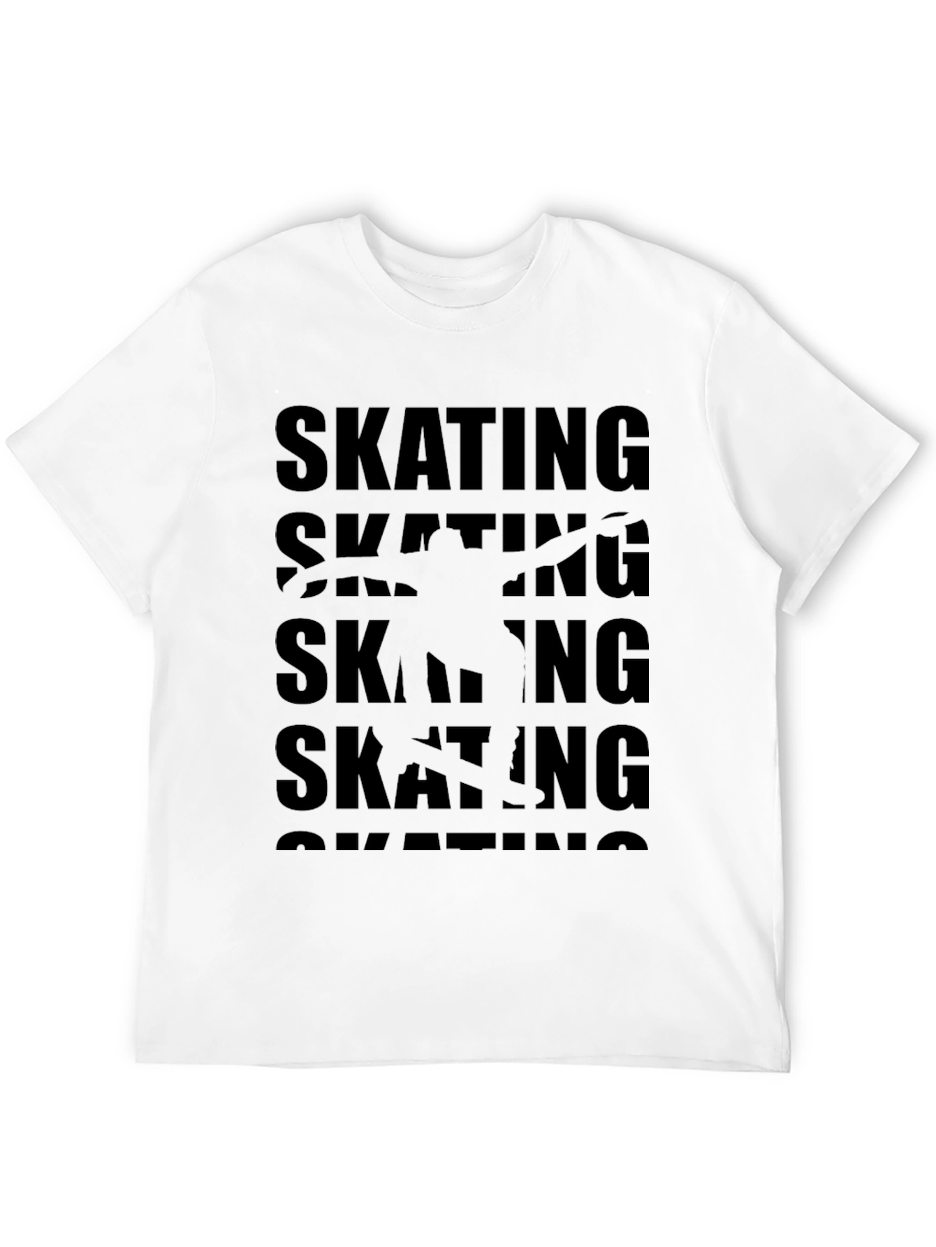 Skating Graphic Tee Black Short Sleeve T-Shirt
