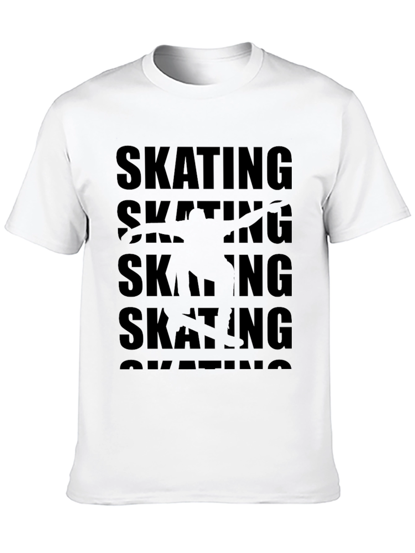 Skating Graphic Tee Black Short Sleeve T-Shirt