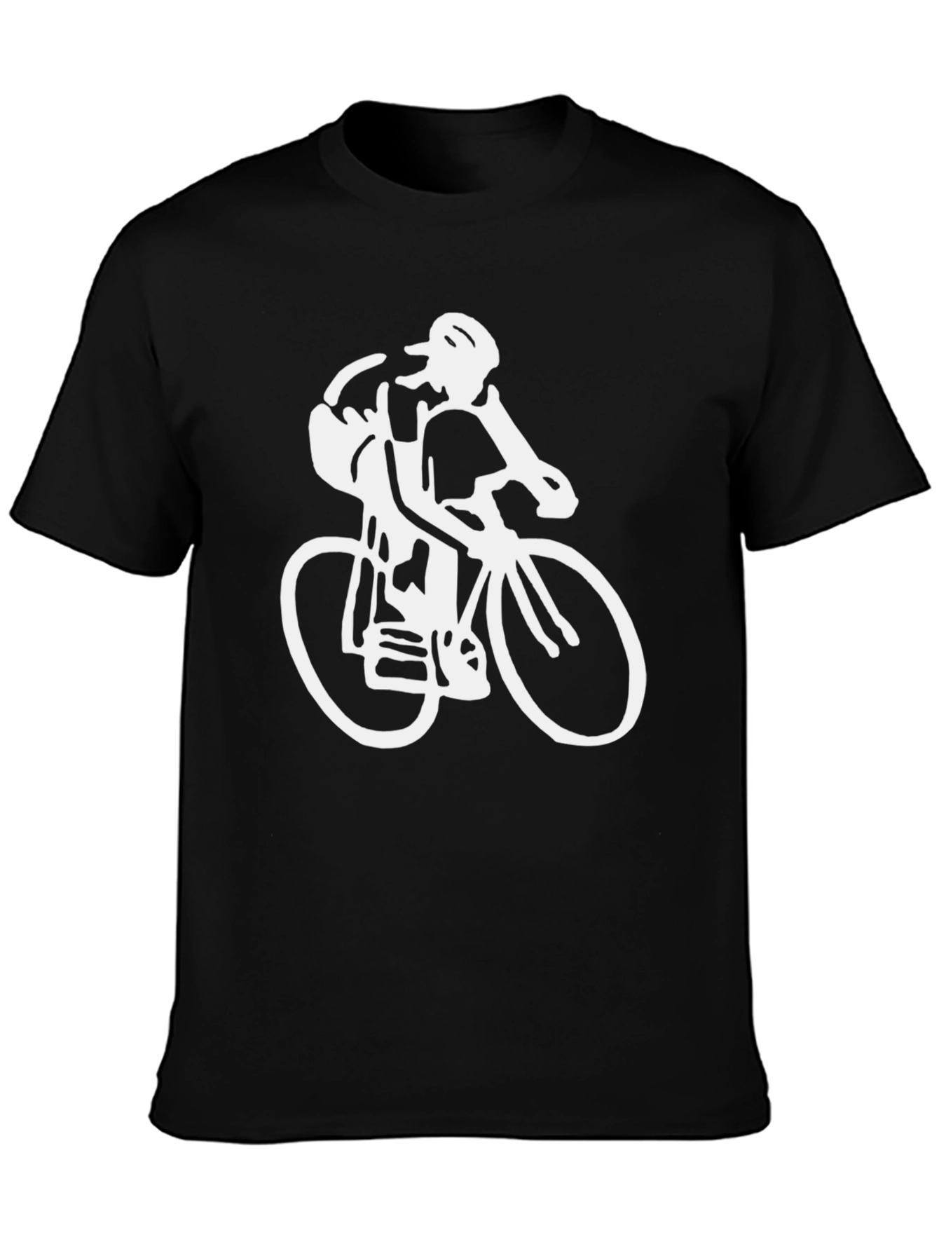 Cyclist Graphic Tee - Black Cotton Casual Shirt