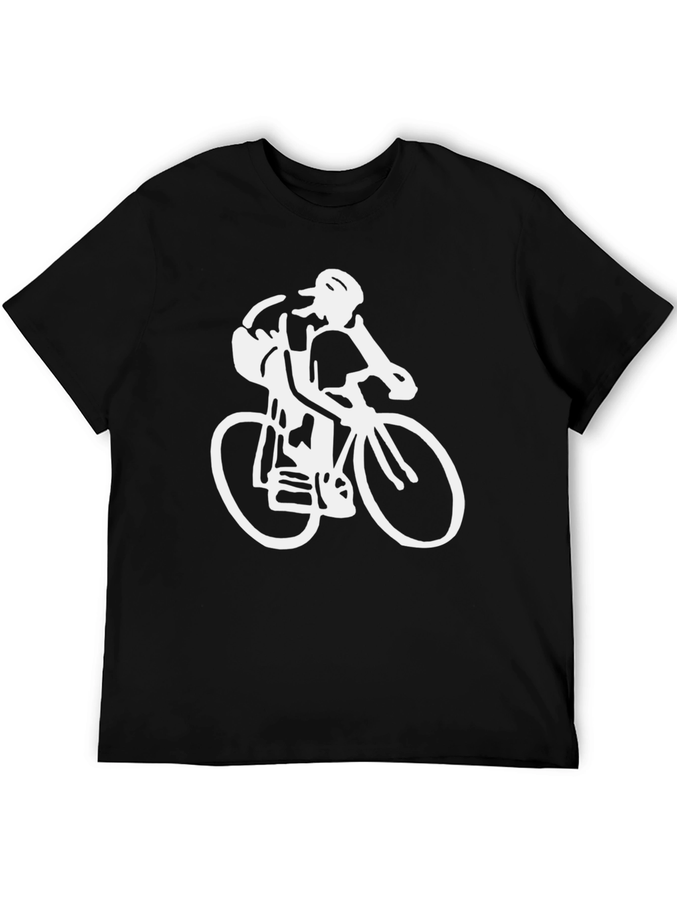 Cyclist Graphic Tee - Black Cotton Casual Shirt