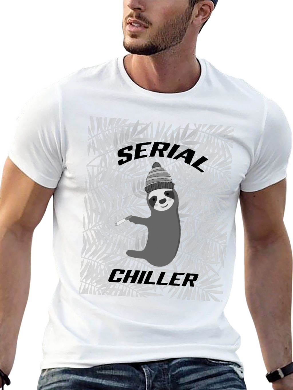 Serial Chiller Sloth Graphic Tee - Cool Relaxed Style